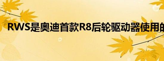 RWS是奥迪首款R8后轮驱动器使用的名称