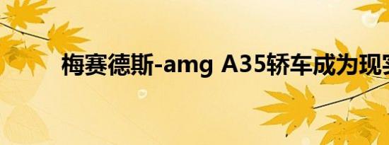 梅赛德斯-amg A35轿车成为现实