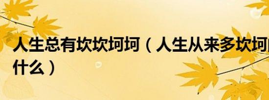 人生总有坎坎坷坷（人生从来多坎坷的意思是什么）