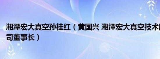 湘潭宏大真空孙桂红（黄国兴 湘潭宏大真空技术股份有限公司董事长）