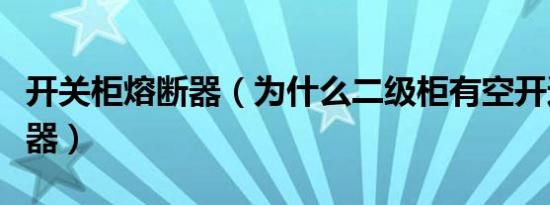 开关柜熔断器（为什么二级柜有空开还要熔断器）