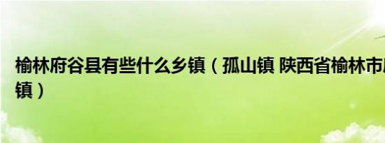 榆林府谷县有些什么乡镇（孤山镇 陕西省榆林市府谷县下辖镇）