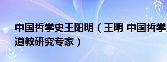 中国哲学史王阳明（王明 中国哲学史专家、道教研究专家）