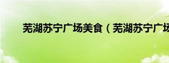 芜湖苏宁广场美食（芜湖苏宁广场）