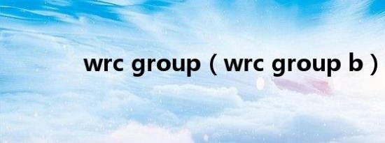 wrc group（wrc group b）