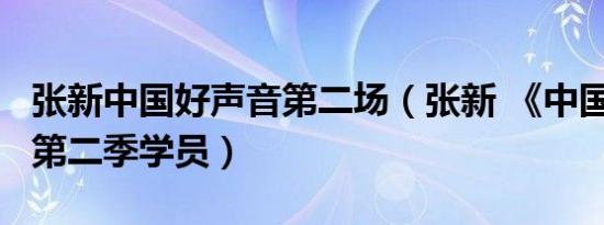 张新中国好声音第二场（张新 《中国好声音》第二季学员）