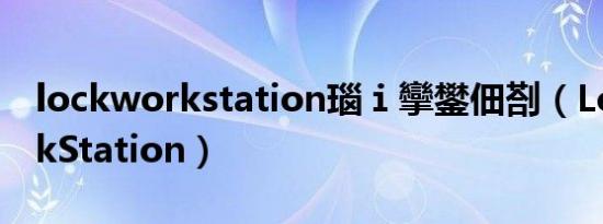 lockworkstation瑙ｉ攣鐢佃剳（LockWorkStation）