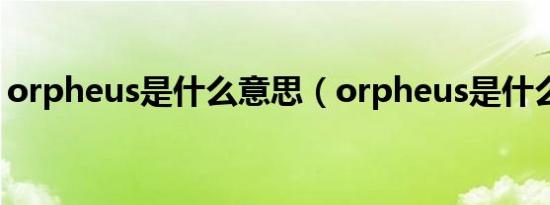 orpheus是什么意思（orpheus是什么意识）