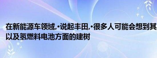 在新能源车领域,·说起丰田,·很多人可能会想到其在混合动力以及氢燃料电池方面的建树