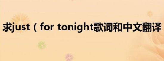 求just（for tonight歌词和中文翻译！！~）