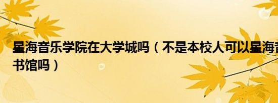 星海音乐学院在大学城吗（不是本校人可以星海音乐学院图书馆吗）