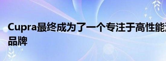 Cupra最终成为了一个专注于高性能汽车的子品牌