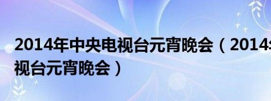 2014年中央电视台元宵晚会（2014年中央电视台元宵晚会）