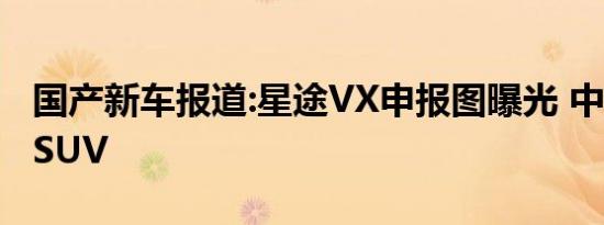 国产新车报道:星途VX申报图曝光 中大型7座SUV