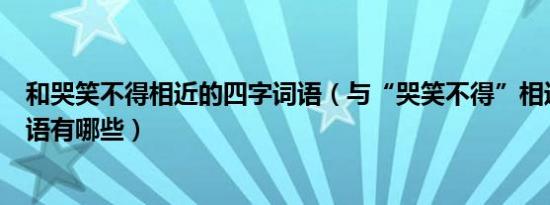 和哭笑不得相近的四字词语（与“哭笑不得”相近的四字词语有哪些）