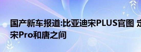 国产新车报道:比亚迪宋PLUS官图 定位介于宋Pro和唐之间