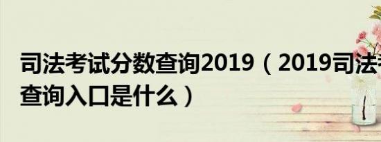 司法考试分数查询2019（2019司法考试成绩查询入口是什么）