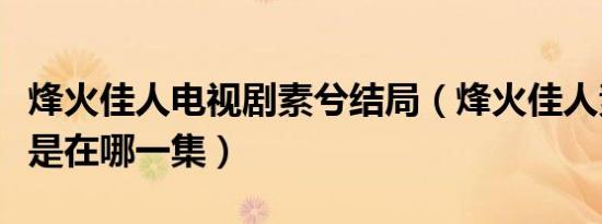 烽火佳人电视剧素兮结局（烽火佳人素兮结婚是在哪一集）