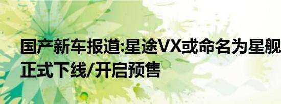 国产新车报道:星途VX或命名为星舰 1月7日正式下线/开启预售