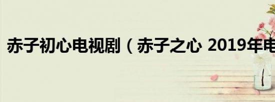 赤子初心电视剧（赤子之心 2019年电视剧）