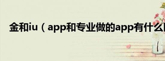 金和iu（app和专业做的app有什么区别）