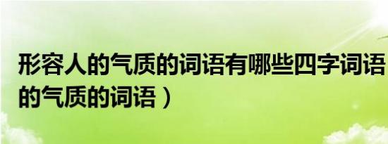 形容人的气质的词语有哪些四字词语（形容人的气质的词语）