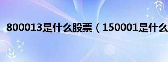 800013是什么股票（150001是什么股票）