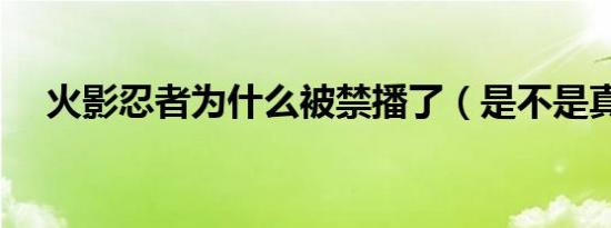 火影忍者为什么被禁播了（是不是真的）