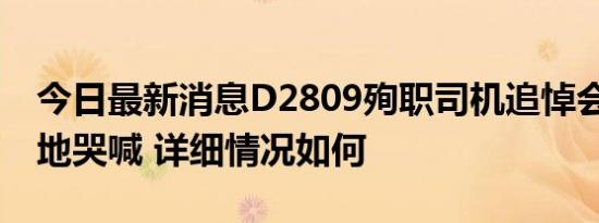 今日最新消息D2809殉职司机追悼会 其子跪地哭喊 详细情况如何