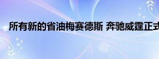 所有新的省油梅赛德斯 奔驰威霆正式发布