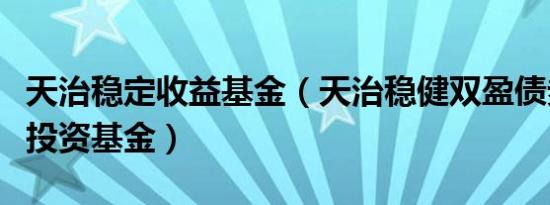 天治稳定收益基金（天治稳健双盈债券型证券投资基金）