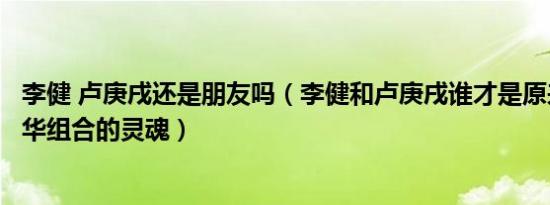 李健 卢庚戌还是朋友吗（李健和卢庚戌谁才是原来的水木年华组合的灵魂）