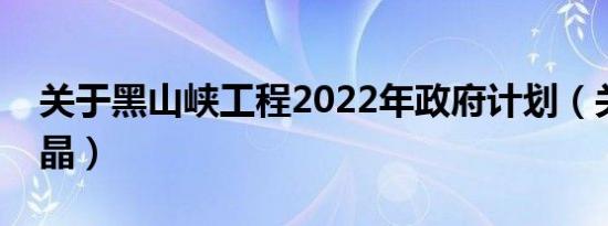 关于黑山峡工程2022年政府计划（关于黑残晶）