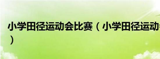 小学田径运动会比赛（小学田径运动会通讯稿）