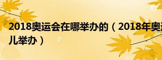 2018奥运会在哪举办的（2018年奥运会在哪儿举办）