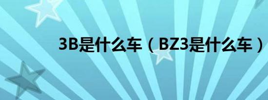 3B是什么车（BZ3是什么车）