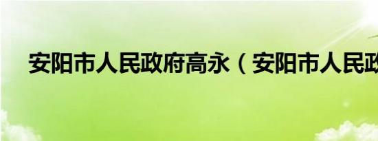 安阳市人民政府高永（安阳市人民政府）