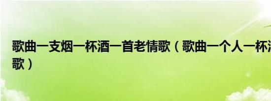 歌曲一支烟一杯酒一首老情歌（歌曲一个人一杯酒一首老情歌）