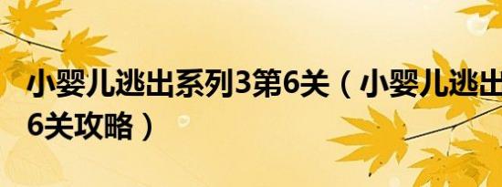 小婴儿逃出系列3第6关（小婴儿逃出系列3第6关攻略）