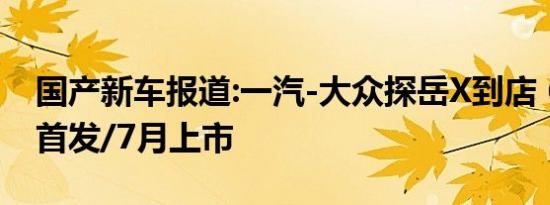 国产新车报道:一汽-大众探岳X到店 6月20日首发/7月上市