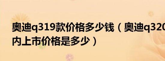 奥迪q319款价格多少钱（奥迪q32019款国内上市价格是多少）