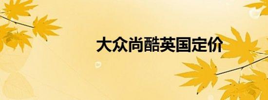 大众尚酷英国定价