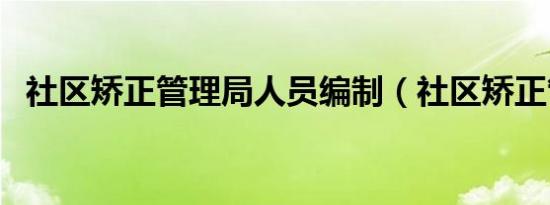 社区矫正管理局人员编制（社区矫正管理）