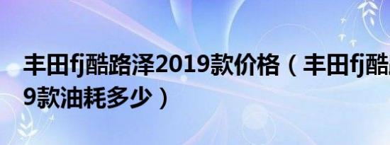 丰田fj酷路泽2019款价格（丰田fj酷路泽2019款油耗多少）