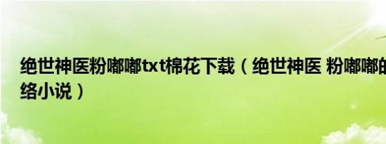 绝世神医粉嘟嘟txt棉花下载（绝世神医 粉嘟嘟的馒头著网络小说）