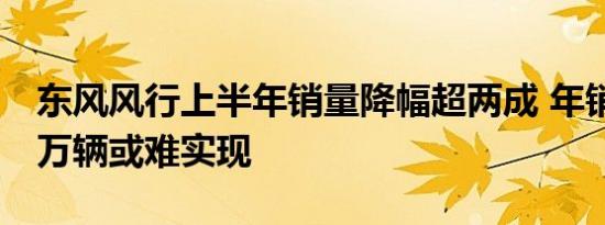 东风风行上半年销量降幅超两成 年销目标16万辆或难实现