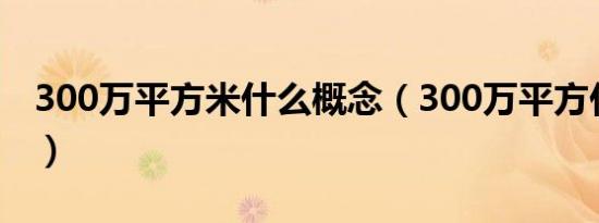 300万平方米什么概念（300万平方什么概念）