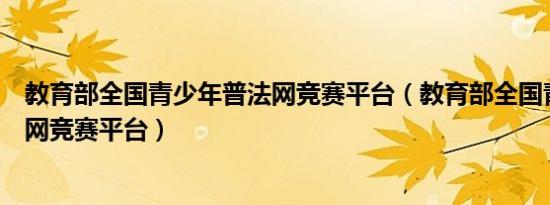 教育部全国青少年普法网竞赛平台（教育部全国青少年普法网竞赛平台）