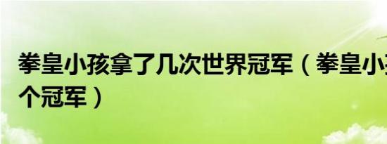 拳皇小孩拿了几次世界冠军（拳皇小孩共多少个冠军）