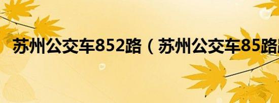 苏州公交车852路（苏州公交车85路路线）